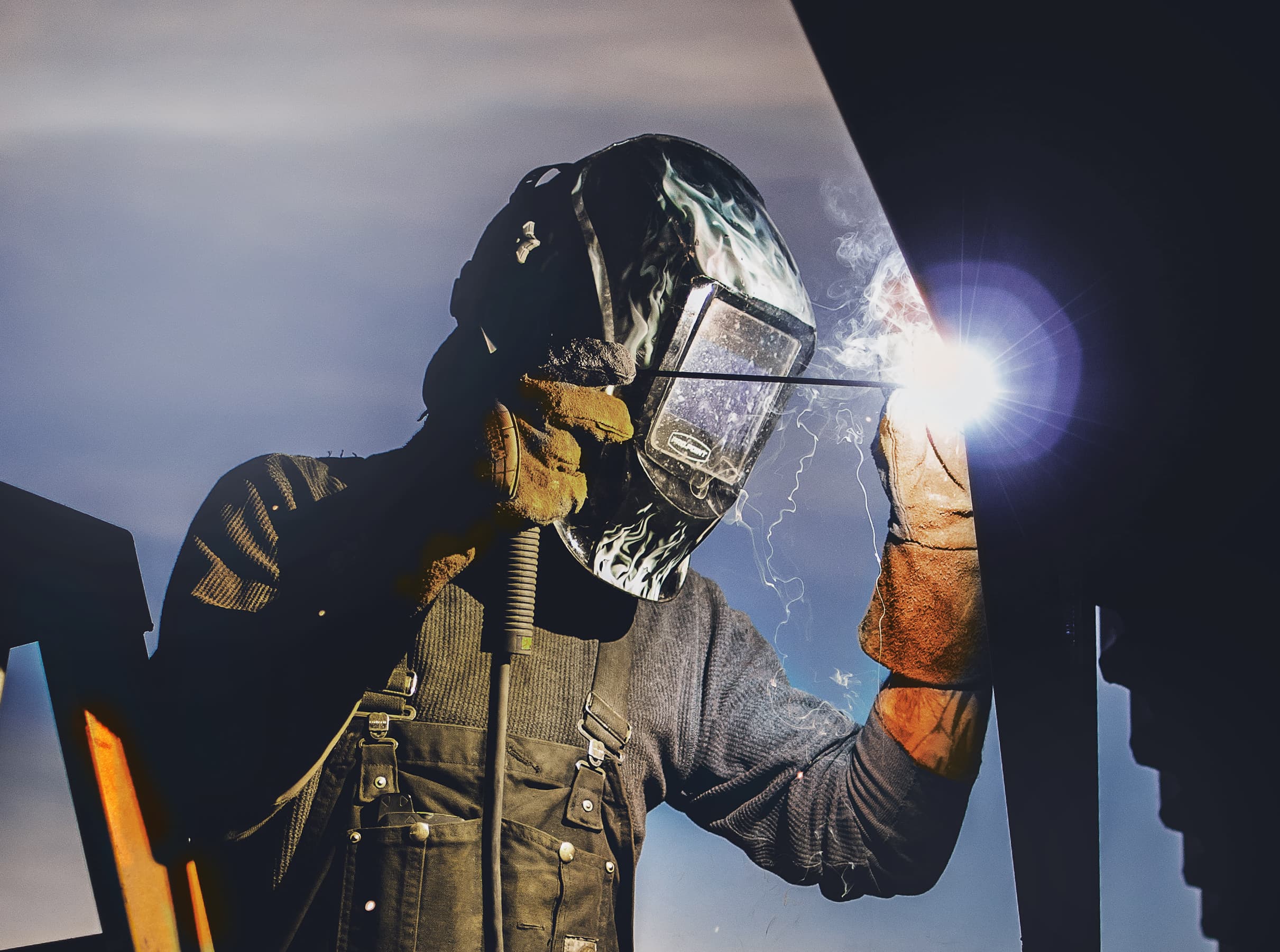 Jennings Welding craftsman fabricating custom metalwork in the shop